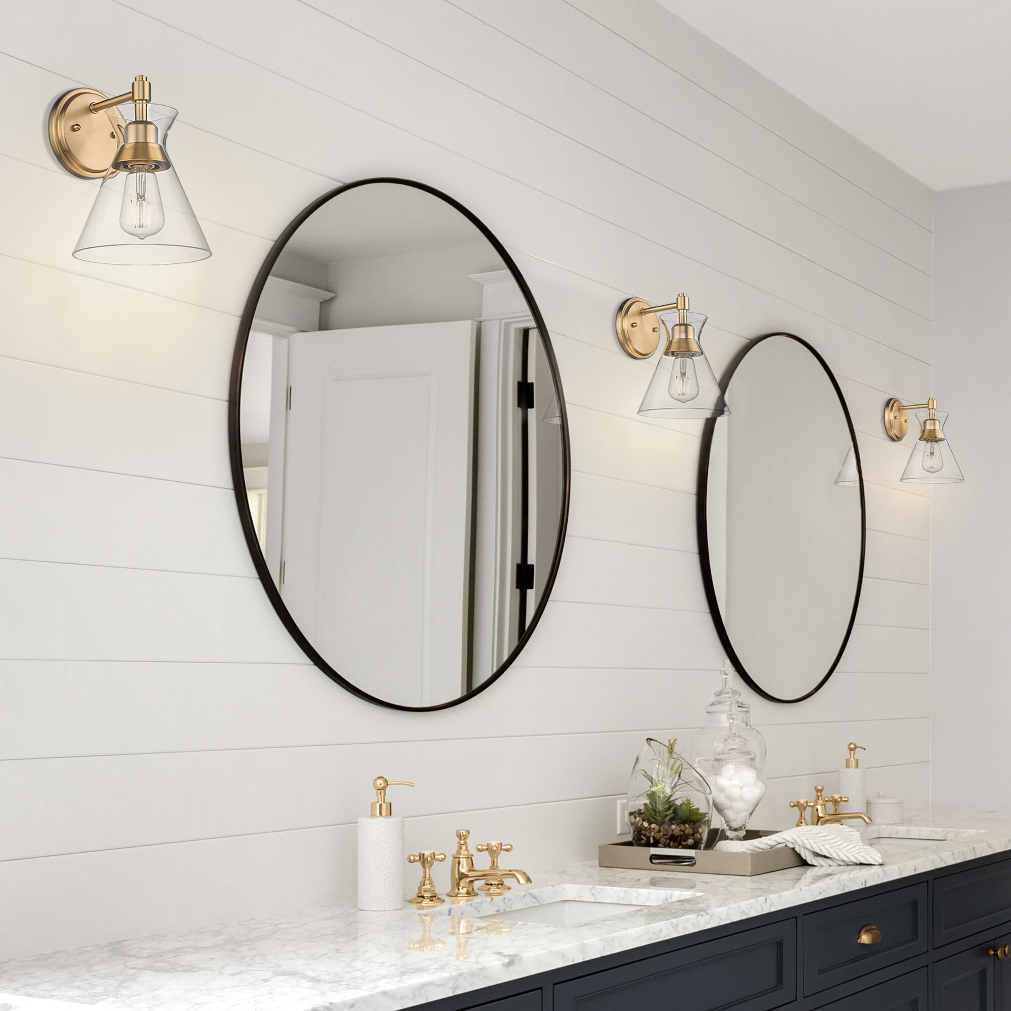 Golden Lighting 0511 1W BCB CLR Malta 1 Light 7 inch Brushed Champagne Bronze Wall Sconce Wall Light